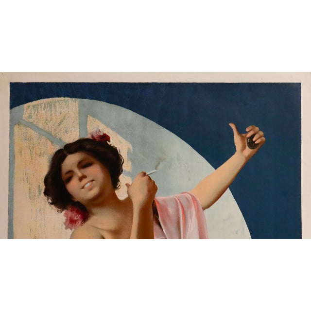 Art Nouveau 1900 - 1920 Original Belgian Art Nouveau Poster - Yphandi Cigarettes For Sale - Image 3 of 3