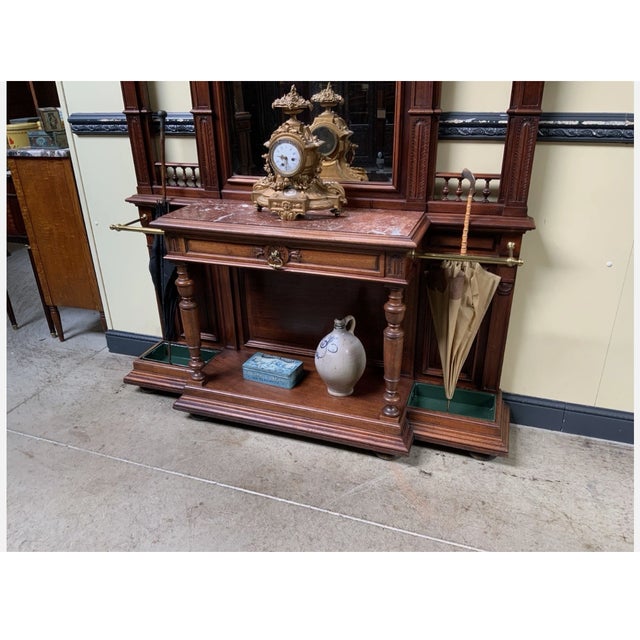 Antique Art Nouveau Walnut Wardrobe, 1900 For Sale - Image 10 of 11