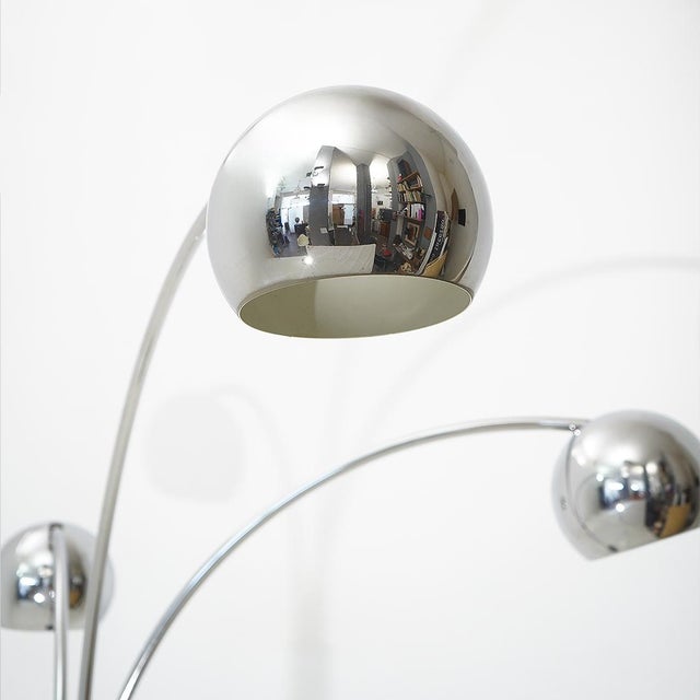 Vintage Three-Arm Floor Lamp in Chromed Metal, 1970s For Sale - Image 10 of 17