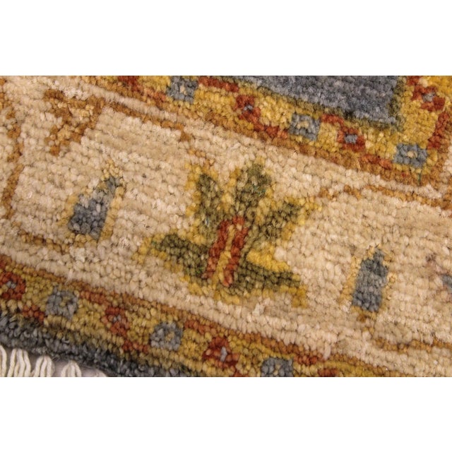 Textile 1990s Oriental Ziegler Grey Red Hand-Knotted Wool Rug - 2'0'' X 2'11'' For Sale - Image 7 of 8