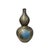 Oriental Purple Blue Gourd Shape Floral Graphic Porcelain Art Vase For Sale - Image 9 of 18
