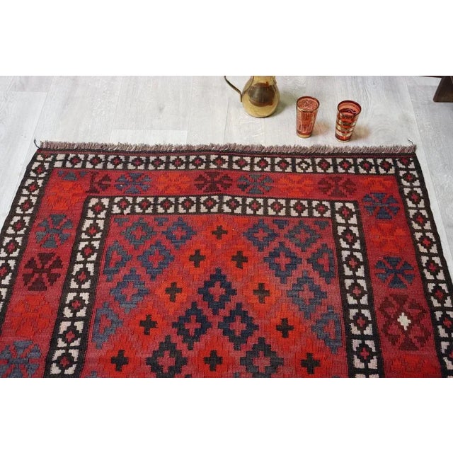 1980s Vintage Handwoven Afghan Kilim Rug, 1980s For Sale - Image 5 of 11