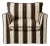Sophie Conran Coco Armchair - Chocolate Stripes with Knife Edge Cushion For Sale