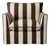 Sophie Conran Coco Armchair - Chocolate Wide Stripes with Knife Edge Cushion For Sale