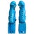 Ceramic Vintage Pair Turquoise Blue Chinese Foo Dogs Guardian Lions on Pedestals – 12” Tall For Sale - Image 7 of 10