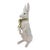 Large White Rabbit Statement Animal Sculpture Earth Needs California Glazed Terracotta Statue 27.5" For Sale