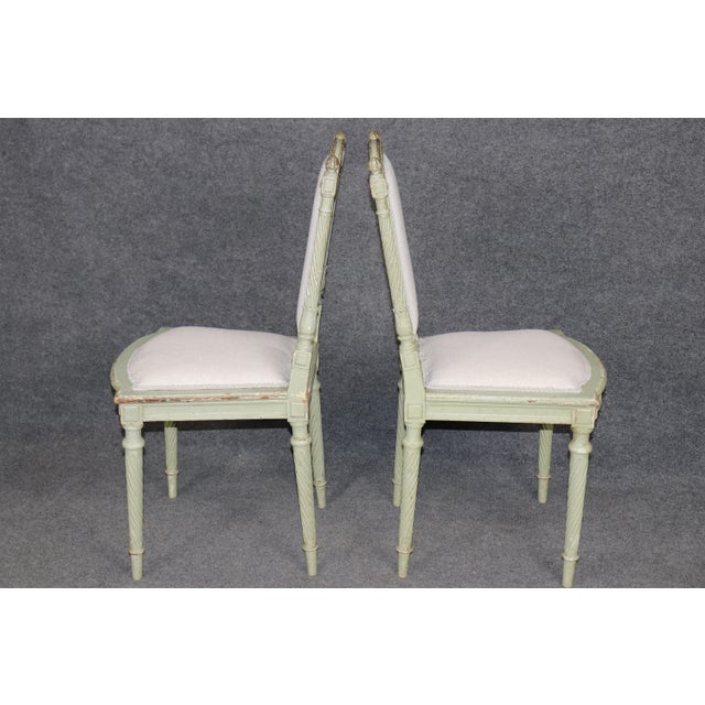 Light Green Set 18 Maison Jansen Signed Early 20th C Louis XVI Style Dining Chairs For Sale - Image 8 of 17