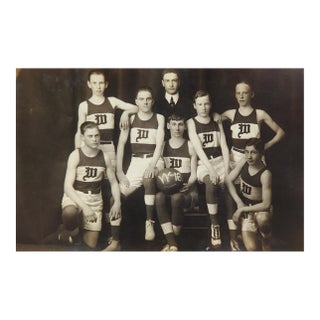 1918 Highschool Basketball Team Photograph For Sale