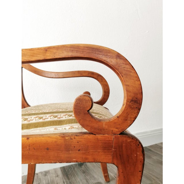 Biedermeier Armchair in Oak and Cherry, 1830s For Sale - Image 11 of 15