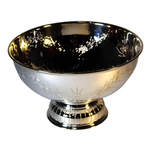 1980’s Vintage/New Old Stock Cooper Brothers Silverplate Punch Bowl, Fluted & Chased Mayland