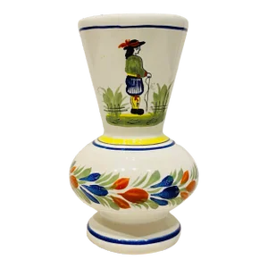 1960s French Quimper Faience Bud Vase