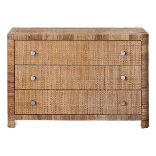 Vintage Bielecky Brothers Wrapped Rattan Three-Drawer Chest For Sale