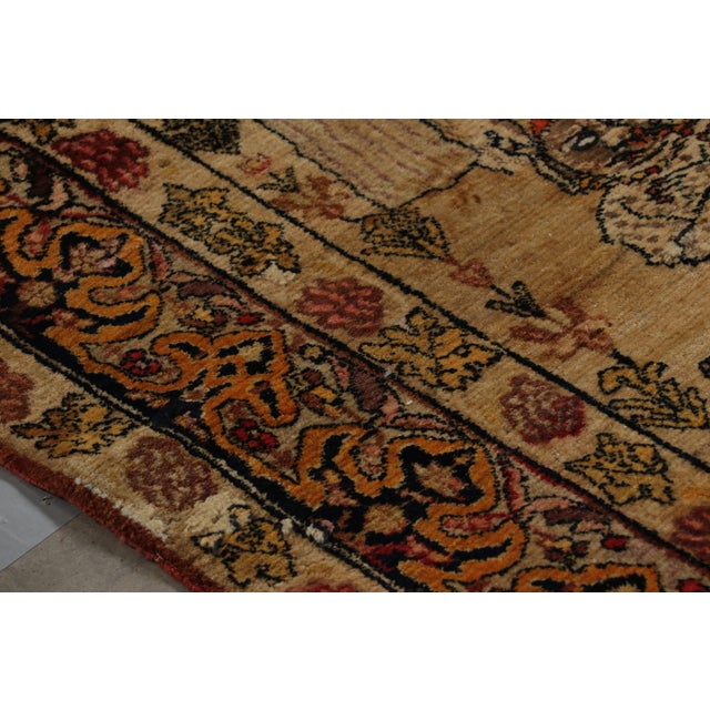 Traditional Antique Persian Malayer Rug in Beige With Pictorials and Florals - Rug & Kilim For Sale - Image 3 of 8