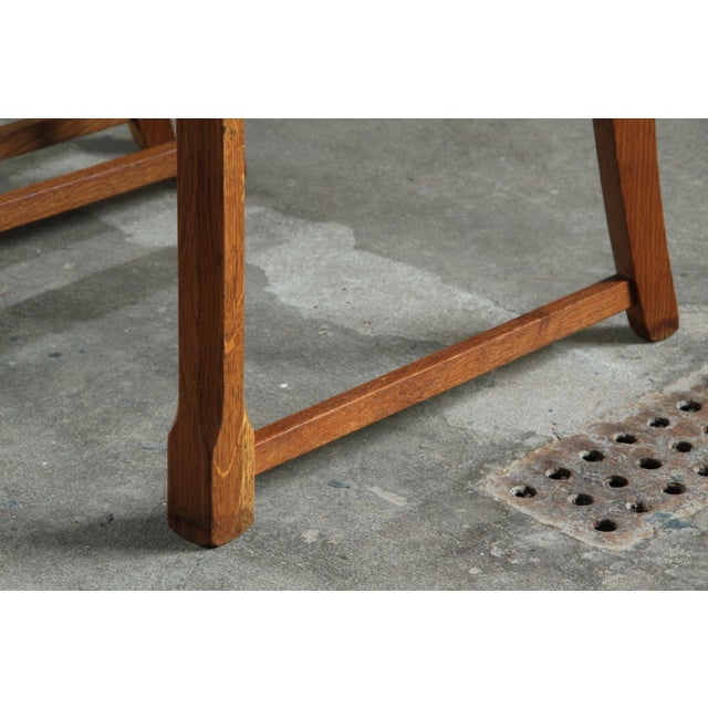 Vintage Baroque Slim Oak Dining Chairs with Upholstered Backs, 1960s, Set of 4 For Sale - Image 17 of 18