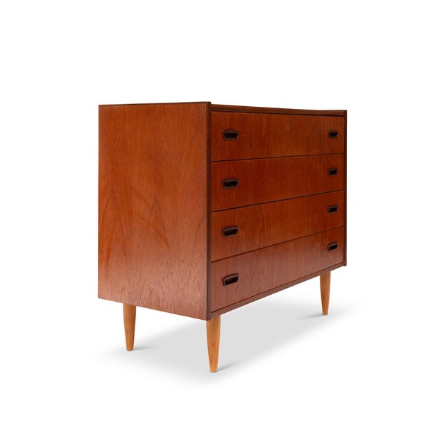 Mid-Century Modern Vintage Danish Mid-Century Modern Four Drawer Lowboy Dresser For Sale - Image 3 of 7