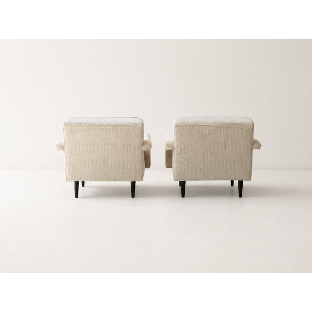 White Pair of Paul Laszlo Style Lounge Chairs For Sale - Image 8 of 11