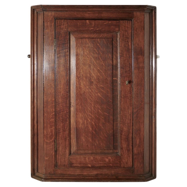 18th Century Country Oak Corner Cupboard, 1750s For Sale