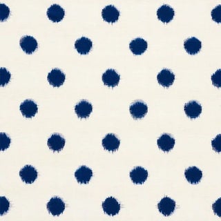 Sample - Schumacher Sakuru Ikat Fabric in Indigo For Sale