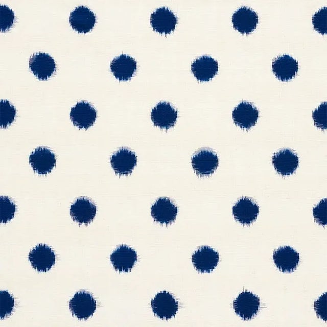 Sample - Schumacher Sakuru Ikat Fabric in Indigo For Sale