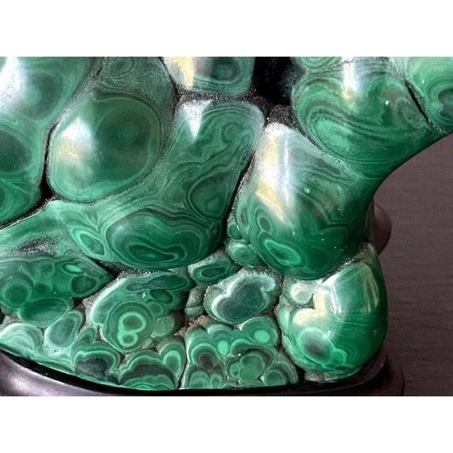 Early 20th Century Malachite Rock on Display Stand as a Viewing Stone For Sale - Image 11 of 12
