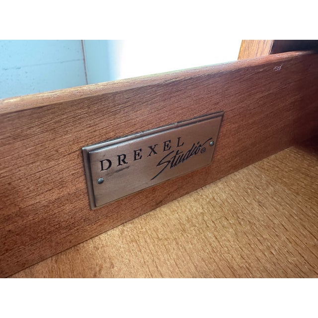 Pair of Drexel Studio Wooden Nightstands With Four Drawers & Pull-Out Tray For Sale - Image 12 of 18