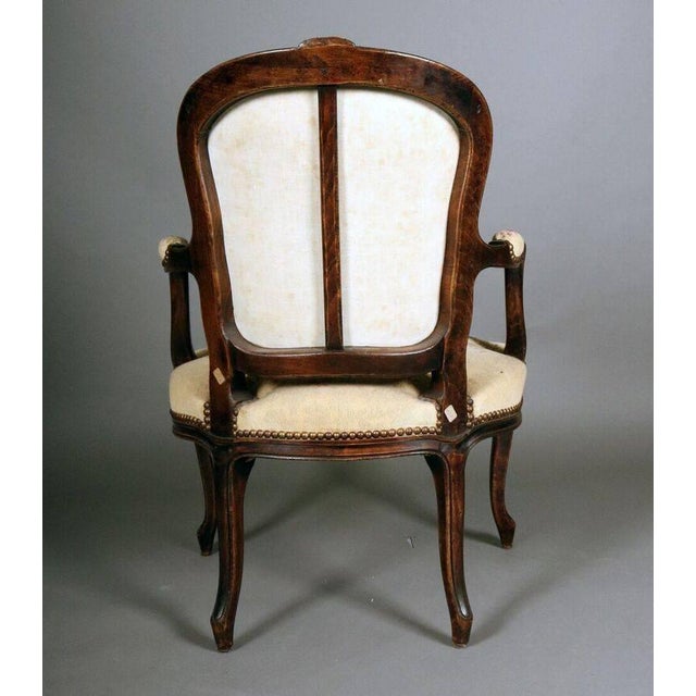 18th Century French Louis XIV Carved Beech Wood Fauteuil Chair With