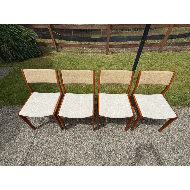 1980s Set of Four (4) Danish Mid-Century Modern Dining Chairs in Solid Teak by D-Scan, C. 1980's For Sale - Image 5 of 9