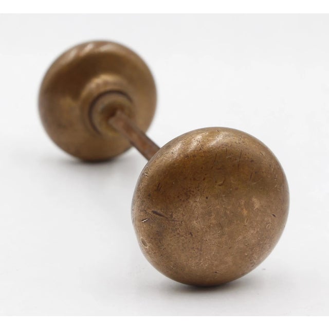 Vintage Corbin Brass Passage Door Knob & Plate Set For Sale - Image 6 of 11