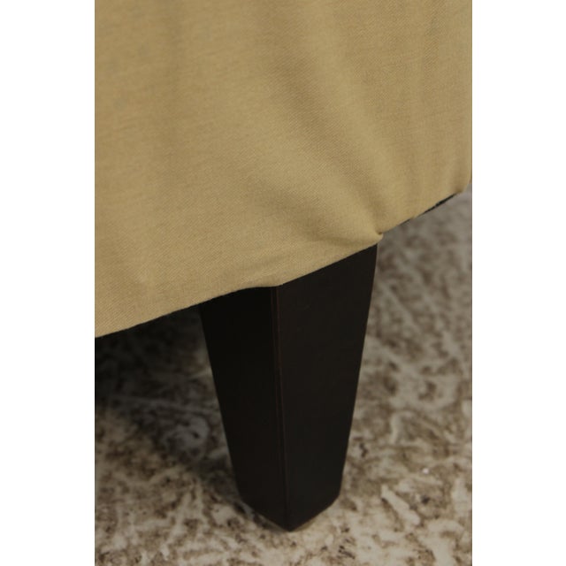 Custom Yellow Tufted Pleated Round Ottoman For Sale - Image 12 of 13