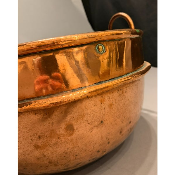 Large 18th Century French Handwrought Copper Confit Jam or Jelly Cooking Pot, Circa 1770 For Sale - Image 4 of 8