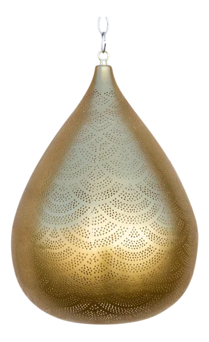 Gold Filigree Lucknow Pear Pendant Lantern
