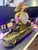 A fine quality gilt and patinated bronze library clock surmounted on a marble green base. Having a gilt bronze eagle...