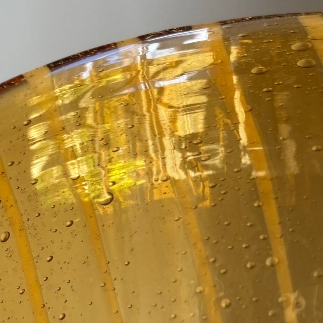 Glass Vintage 1970s Venini for Disaronno Murano Glass Ice Bucket, Amber & White For Sale - Image 7 of 17