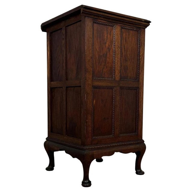 Antique English Oak Cabinet, 1900s For Sale - Image 6 of 13