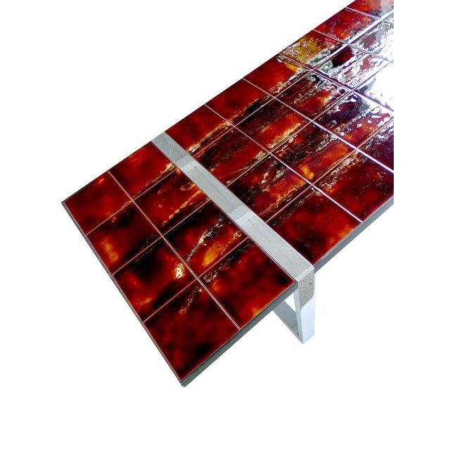 Large Vintage Space Age Ceramic Tiles Table from Belarti For Sale - Image 10 of 14