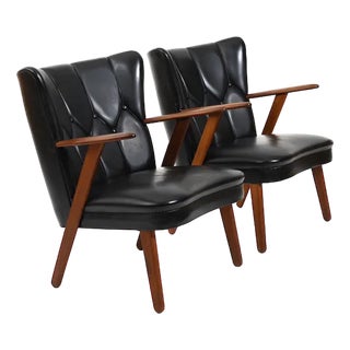 Danish Teak Easy Chairs, 1950s, Set of 2 For Sale