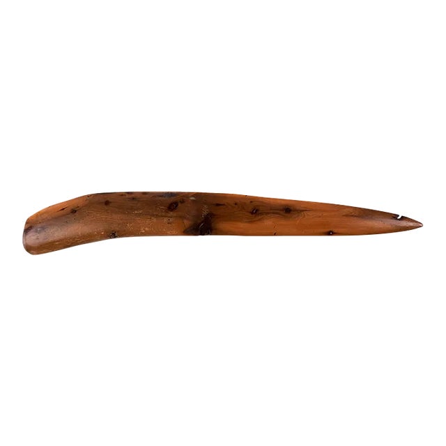 Late 20th Century Hand Carved Wood Letter Opener For Sale