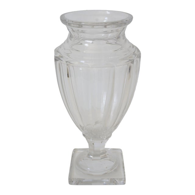 12"h Urn Vase 1940s Baccarat Style For Sale