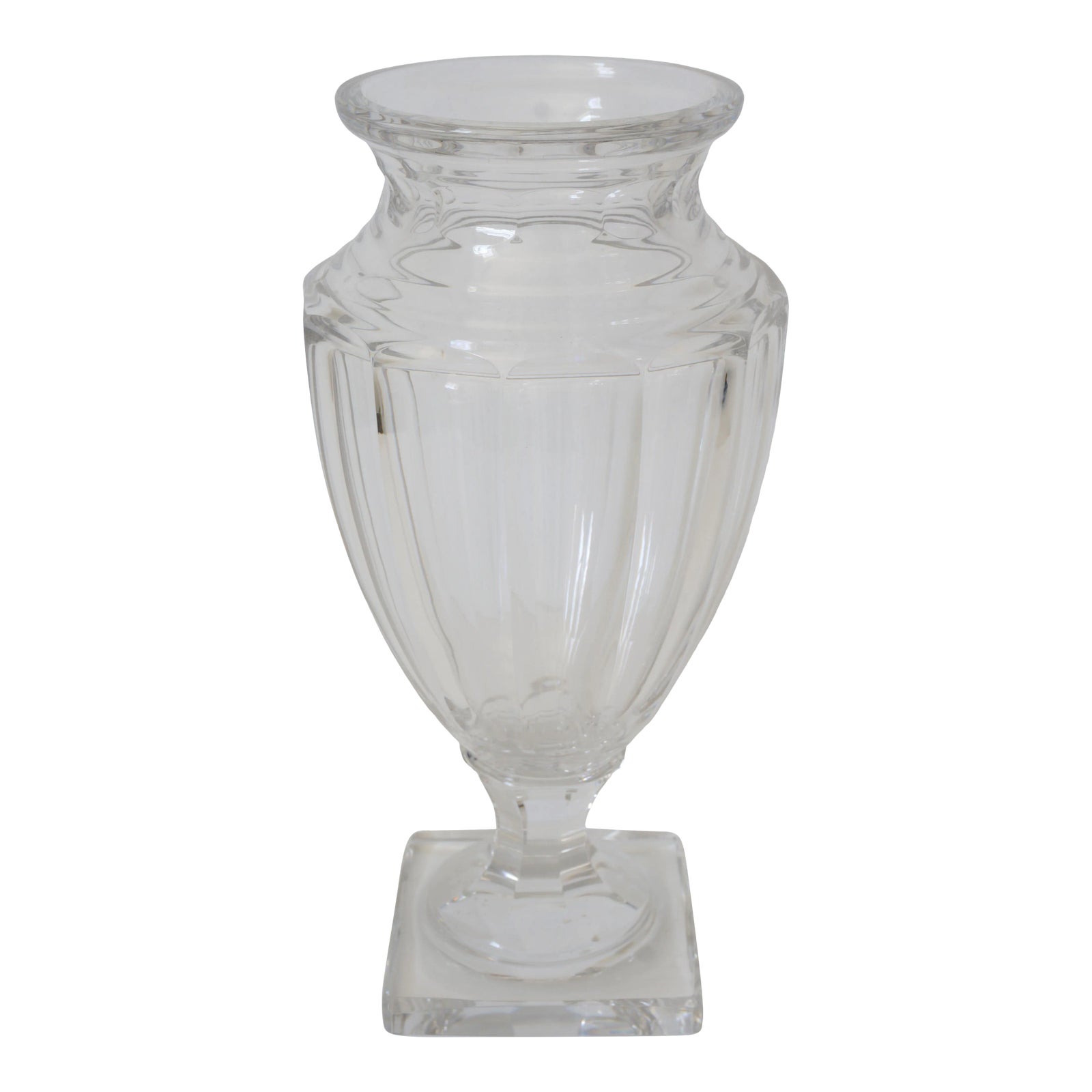 Vintage 1940s Baccarat Style Urn Vase Cut Crystal Footed Chairish