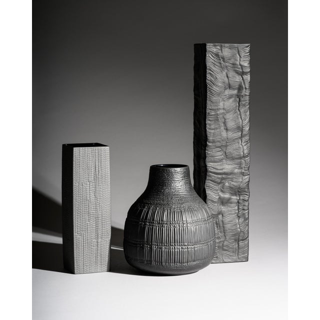 Black Porcelain Vase Trio by Martin Freyer and Elsa Fischer-Treyden for Rosenthal, 1960s, Set of 3 For Sale - Image 6 of 18