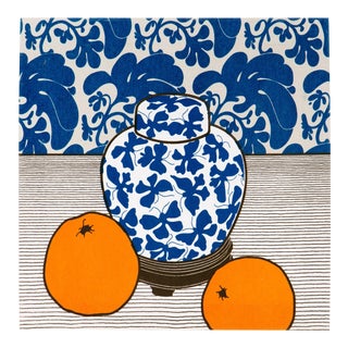 Ginger Jar Silkscreen by Sota on Frame, 1978 For Sale