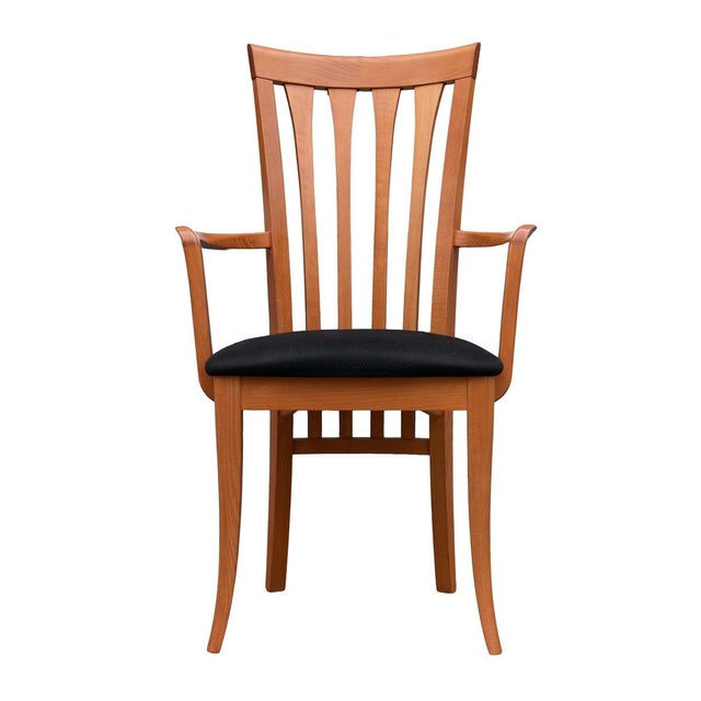 Pair of Scandinavian Modern Accent Arm Chairs W. Tall Elegant Back For Sale In Washington DC - Image 6 of 7