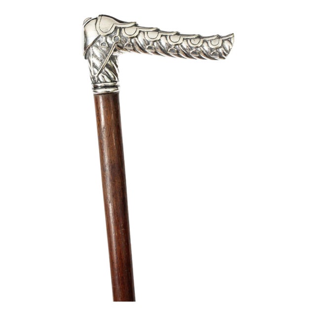 Antique French Silver Capped Walking Stick, 1800s For Sale