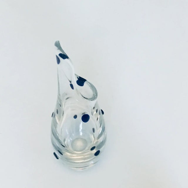 1960s Murano Blue Dot Art Glass Vase 1960s Italy Mid-Century Modern For Sale - Image 5 of 7