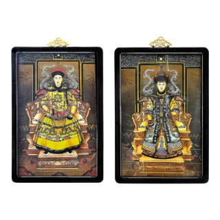 Painting Pair Chinese Ancestral Portraits For Sale
