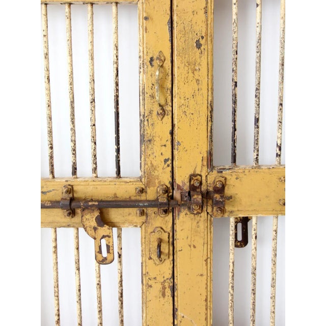 Antique Painted Wood & Iron Doors - - a Pair For Sale - Image 11 of 13