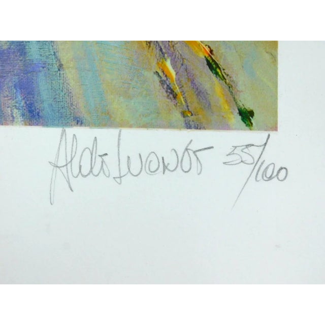 Aldo Luongo Embellished Print Liguiria Signed & Numbered 1999 For Sale - Image 4 of 4