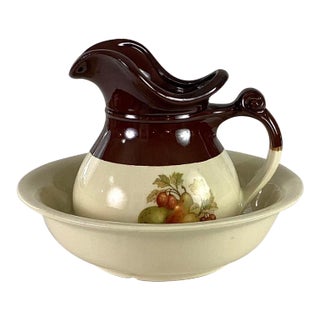 Vintage McCoy Water Pitcher and Basin Bowl Set- 2 Pieces For Sale