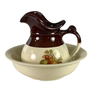Vintage McCoy Water Pitcher and Basin Bowl Set- 2 Pieces