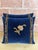 Pair of French Sapphire Velvet Pillows With 19th Century Gold Metallic Appliques For Sale - Image 10 of 11